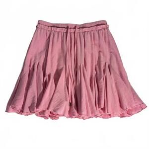 Girly Boho Style Entro Ruffle Mini Skirt With Shorts Women Size S Pink Festival